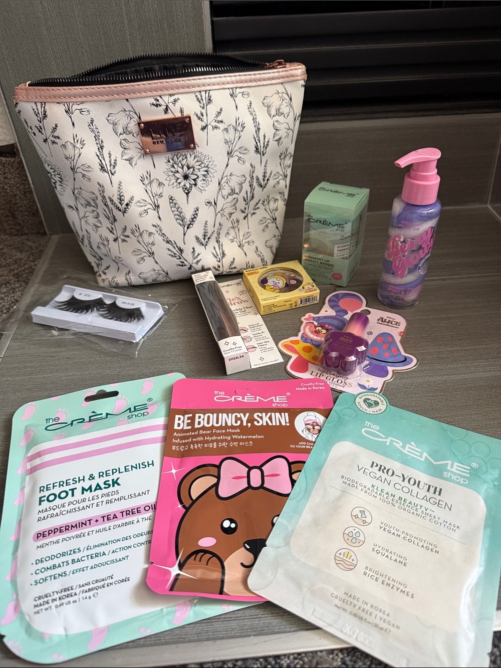 Nicole miller Cosmetic Pouch with the creme shop cosmetics and others brands